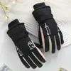 Guantes de Esquí para Mujer, Diseño de Cachorro de Dibujos Animados, Ciclismo al Aire Libre para Estudiantes, A Prueba de Frío, Forrados de Felpa, Engrosados, Compatibles con Pantalla Táctil, Guantes Cálidos de Invierno