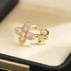 Anillo Clásico Europeo y Americano de Doble Flor Incrustada con Piedras, Diseño de Rosa, Tamaño Ajustable, Anillo para Dedo Índice, Anillo para Mujer