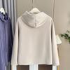 Otoño e Invierno 100kg Hermana Gorda Versátil Sudadera con Capucha Cálida Gruesa Color Puro Talla Grande Sudadera con Capucha Casual para Mujer 1226