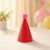 Set de Sombrero de Cumpleaños de Dibujos Animados Navideños Arreglo de Ambiente para Niños Sombrero Puntiagudo con Bola de Pelo Corona Sombrero Triangular Venta al por Mayor