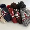 Chapéu de Lã Tricotado Jacquard Árvore de Natal Fair Isle de Inverno com Barra Rebatida para Mulheres Proteção contra Frio ao Ar Livre Proteção para Orelhas Chapéu de Frio