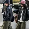 Chaqueta de cuero para niña, estilo primavera/otoño, nueva colección 2026, atuendo de otoño de moda para niños, moderno y elegante, top casual para niños mayores