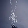Collar de Unicornio Transfronterizo Europeo y Americano Full Diamond Lujo Ligero Nicho Colgante de Caballo Pequeño Cadena para Clavícula Accesorios Joyería para Mujer Sensación de Alta Gama