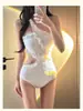 Traje de Baño Estilo Puro Deseo para Mujer, Bikini Sexy Francés Triángulo de una Pieza para Cubrir en la Playa, Bikini Estilo Vacaciones Ropa de Baño para Mujer