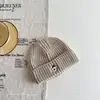 Chapéu de Lã Quente para Crianças com Bordado de Cabeça de Filhote Chapéu de Tricô Pulôver Outono e Inverno Meninos e Meninas