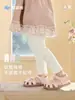 Nido Bear 26 Primavera/Verano Nuevos Leggings para Niña Colección de Primavera Pantalones de Algodón Puro para Niños con Lazo Pantalones Largos Elásticos para Niña