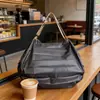 Bolsa de Compras Plegable de Color Sólido con Impresión de Logo, Bolso de Hombro Portátil, Bolsa Plegable tipo Acordeón para Viaje de Gran Capacidad Ecológica