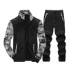 Sudadera con capucha de camuflaje para jóvenes, talla europea T550, para hombre, primavera y otoño, manga larga, conjunto deportivo casual, sudadera de forro polar, dos piezas