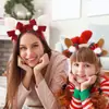 Tiara Fofa de Pelúcia com Galhos de Rena de Natal para Mulheres Fantasia de Festa de Natal Tiara de Orelhas de Veado Tiara Decorações de Natal