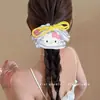 Lazo de Cuerda de Gatito de Dibujos Animados para el Cabello para Mujer, Cuerda para Moño, Lazo para Cola de Caballo Lateral, Accesorio Elástico para el Cabello