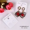 Tarjeta para aretes de terciopelo de punto azul oscuro PVC terciopelo gancho se puede colgar aretes traseros empaque de exhibición de aretes tarjeta