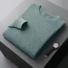 Suéter Masculino de Gola Redonda em Cashmere, Casual Simples de Sete Agulhas Espessado Versátil para Negócios Cor Sólida, Suéter de Cashmere para Atacado Transfronteiriço