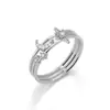 Anillo de Cobre con Circonita Microincrustada de Estrella y Luna a la Moda para Mujer, Anillo Simple y Único Abierto para Dedo Índice, Diseño de Nicho, Anillo de Lujo Ligero