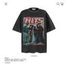 Camiseta de Manga Curta de Algodão Puro Pesado 250g com Estampa de Personagem Retrô Americano para Homens e Mulheres Verão Solta Moderna Marca Atacado Transfronteiriço