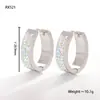 Brincos de Zircônia Simples e de Alta Qualidade, Diamantes Cintilantes, Brincos Deslumbrantes de Aço Titânio, Brincos Geométricos Versáteis, Hip-Hop High Street