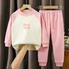 Conjunto Térmico de Polar Estilo Primavera y Otoño para Niños Medianos y Grandes, Conjunto Superior e Inferior de Otoño para Niños y Niñas, Ropa Interior, Ropa de Casa, Capa Base para Bebé