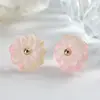 Brincos de Resina de Lótus Estilo Coreano Cool Outono e Inverno Atmosfera Exquisita Estilo Ins Presilhas para Orelha Sem Furo para Mulheres