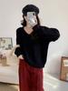 Foto Real Suéter Pulôver Novo de Primavera Feminino Estilo Preguiçoso Doce Design Elemento Laço de Renda Top de Malha