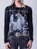 2026 Ropa de Otoño e Invierno Europea y Americana Transfronteriza de Moda High Street Estampada Personalizada Y2K Traje de Camiseta y Pantalón de Chándal Recto Venta al por Mayor