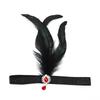 Festa de Despedida de Solteiro de Halloween Faixa de Cabeça de Pena Gema Acessórios de Cabelo Preto Anos 1920 Gatsby Baile Adorno de Cabeça de Pena