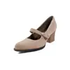 En Stock Versátiles Zapatos Mary Jane para Mujer de Cuatro Colores Puntera Redonda con Tira Baja Estilo Nuevo Tacón Grueso Tacones Altos de Piel Genuina