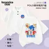 Camisa Polo de Manga Corta de Verano para Niños Sonic the Hedgehog Cuello Solapa 2024 Nueva Casual Deportiva de Medio Manga para Niños