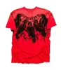 Camiseta estampada roja para hombre, estilo Harajuku, hip hop callejero, gótico, popular, Y2K, de manga corta