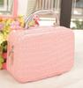 Estojo de Maquiagem com Padrão de Pedra Bolsa de Mão Feminina com Espelho Bolsa de Armazenamento Caixa Quadrada para Armazenamento de Maquiagem e Cosméticos Bolsa de Mão
