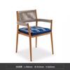 Mesa y silla de comedor para exterior de teca tejida, resistente al agua y al sol, de mármol, de ratán, para jardín, patio y ocio.
