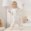 Saco de dormir para bebé, modelo de verano delgado, saco de dormir con piernas separadas para bebé, pijama infantil de algodón de bambú de doble capa, ayuda para dormir anti-patadas