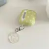 Funda Protectora Bluetooth para Auriculares AirPods 4ª Generación con Diseño de Flor Blanca Verde Matcha Adecuada para AirPods 3ª Generación Pro 2ª Generación