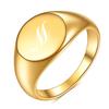 Librito Rojo mismo anillo 26 letra inicial mayúscula 12MM anillo simple para combinar todo femenino oro de 18K anillo redondo femenino