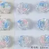 Novo Estilo Glitter Fino Gradiente Duas Cores Flor Rosa Amor Verdadeiro Contas Soltas DIY Pulseira com Contas Colar Brinco Acessórios Materiais