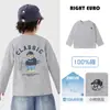 Camiseta de Manga Larga Falsa de Dos Piezas de Algodón Puro para Niños, Nuevo Estilo Otoño 2026, Camiseta Básica para Niños Pequeños, Prenda Superior para Niños