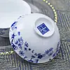 Cuenco individual de porcelana azul y blanca para comer, cuenco para fideos, cuenco para sopa, cuenco de cerámica doméstico de porcelana de alta temperatura y alta blancura de Jingdezhen, cuenco para comedor de cantina