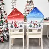 Decorações de Natal transfronteiriças capas de cadeira de desenho animado, capas de encosto, capas de mesa e cadeira com impressão digital de cena criativa, capas de banco