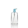 Garrafa de Gel de Banho de Plástico PETG de Alta Qualidade, 300ml, Formato Plano, para Uso Doméstico, Garrafa Vazia Transparente para Gel de Banho, Material de Embalagem para Artigos de Higiene Pessoal