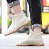 Sapatos baixos branco arroz à prova d'água para primavera e outono, sapatos de borracha antiderrapantes para chef de cozinha, sapatos aquáticos pretos modernos masculinos, sapatos de vau planos para exterior para homens