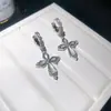 Pendientes de Aro Súper Brillantes con Cruz de Circonita, Pendientes de Moda con Diseño de Nicho para Mujer, Estilo Coreano Estilo Ins, Pendientes Simples y Versátiles