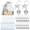 Accesorios DIY Europeos y Americanos de Amazon Colgante de Llavero de Corazón Hueco Retro Alas Ángel Pequeño Regalo de San Valentín