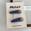 Tela de otoño para niños coreanos, animal de peluche de algodón, pinza BB, pinza lateral a cuadros para niñas, par de pasador para flequillo de padres e hijos