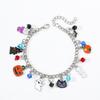 Pulsera de aceite de gota de galvanoplastia de aleación creativa con cabeza de calabaza de dibujos animados de Halloween transfronterizos, calabaza fantasma, gato, casa de calabaza, venta al por mayor