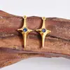 Accesorios de Colgante de Estrella de Cuatro Puntas de Acero Inoxidable Se Pueden Incrustar con Diamantes, Colgantes Tridimensionales, Collares, Pulseras, Llaveros de Bricolaje, Accesorios de Joyería