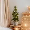 Base de Árbol de Navidad Tejida a Mano Cesta de Flores de Mimbre Redonda Gris Cesta de Orejas Cesta de Regalo para las Fiestas