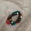 Pulsera de Cerámica con Cuentas de Nuevo Estilo Chino Pulsera de Estilo Étnico Exótico Pulsera Retro Elástica de Cuerda Marea Nacional Estilo Antiguo Estilo Frío