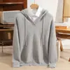 Sudadera con capucha de punto 100% cachemir, estilo business casual ligero para hombre, capa base, sudadera, prenda exterior, suéter para ir al trabajo