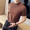 Fw346 Verano 2024 de Alta Calidad a la Moda Camiseta Bordada de Cuello Redondo Manga Corta Corte Delgado Estilo Juvenil