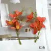 Flor Artificial de 3 Ramas Orquídea Phalaenopsis de Colores Cadena Material para Accesorios de Cabello DIY Flor Falsa Guirnalda para el Hogar Decoración de Fotografía