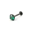 Aretes de Titanio F136 con Circonita Negra Chapada, Piercings de Labio, Barra de Rosca Interna G23, Joyería para Perforación de Cartílago