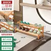 Estante para Tazas de Té Escritorio Pequeño Madera Maciza Estante Antiguo Ratán Estante de Almacenamiento para Juego de Té Moderno Simple Estante de Exhibición de Almacenamiento